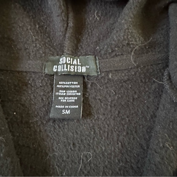 Black and orange skeleton zip up hoodie 00s grunge style y2k skull pile men’s M - Picture 6 of 6